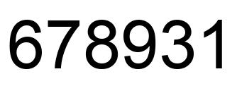 Number 678931 black image