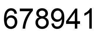 Number 678941 black image