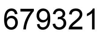 Number 679321 black image