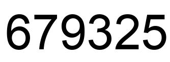 Number 679325 black image
