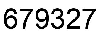 Number 679327 black image