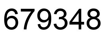 Number 679348 black image