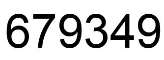 Number 679349 black image