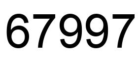 Número 67997 imagen negro