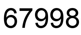 Número 67998 imagen negro