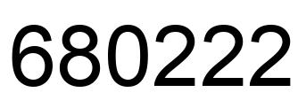 Number 680222 black image