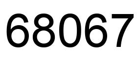 Number 68067 black image