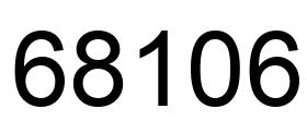 Number 68106 black image