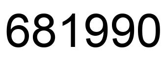 Number 681990 black image