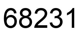 Number 68231 black image