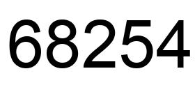 Number 68254 black image