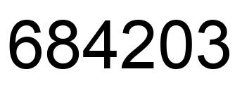 Number 684203 black image