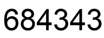 Number 684343 black image
