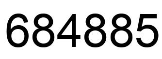 Number 684885 black image