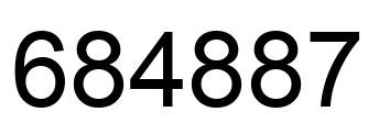 Number 684887 black image