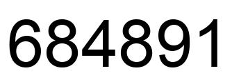 Number 684891 black image