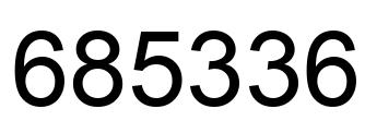 Number 685336 black image