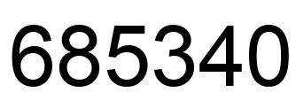 Number 685340 black image