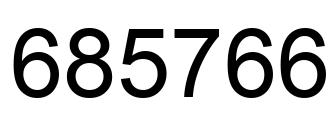 Number 685766 black image