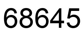 Number 68645 black image