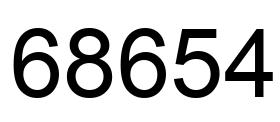 Number 68654 black image