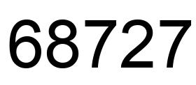 Number 68727 black image
