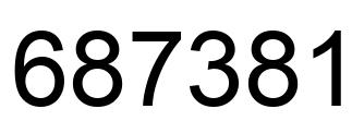 Number 687381 black image