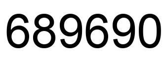 Number 689690 black image
