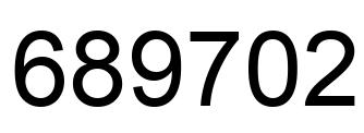 Number 689702 black image
