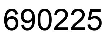 Number 690225 black image