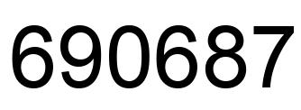 Number 690687 black image