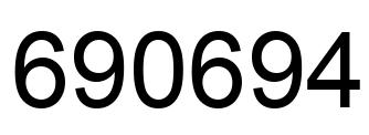 Number 690694 black image