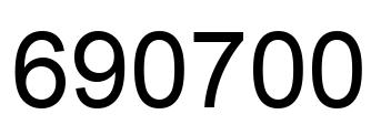 Número 690700 imagen negro