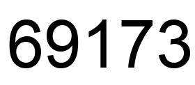 Number 69173 black image