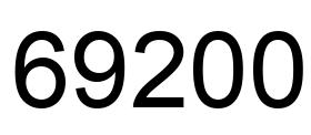 Number 69200 black image
