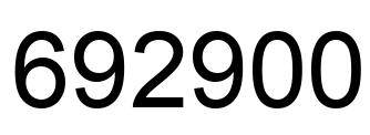 Número 692900 imagen negro