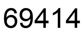 Number 69414 black image