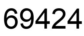 Number 69424 black image