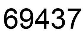 Number 69437 black image