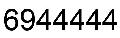 Number 6944444 black image