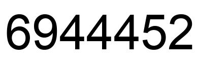 Número 6944452 imagen negro