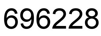Number 696228 black image
