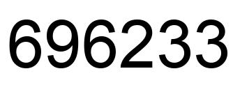 Number 696233 black image