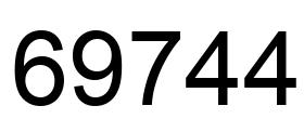 Number 69744 black image