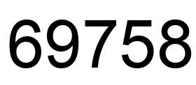 Número 69758 imagen negro