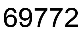 Number 69772 black image