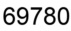 Number 69780 black image