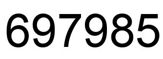 Number 697985 black image