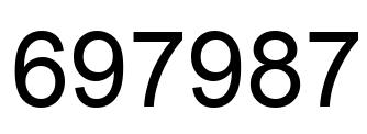 Number 697987 black image