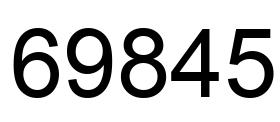 Number 69845 black image